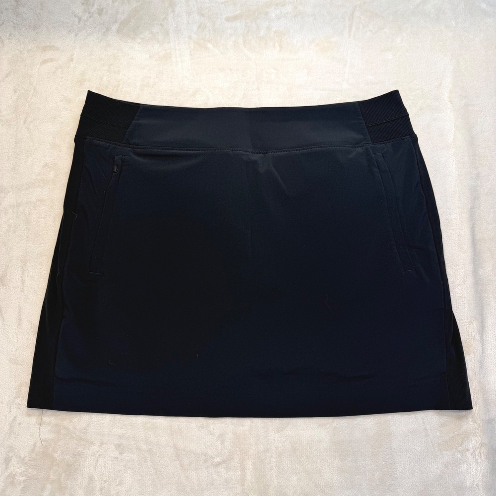 Athleta Brooklyn Skort Womens 14 Black 16in‎ long Excellent Active Golf Tennis